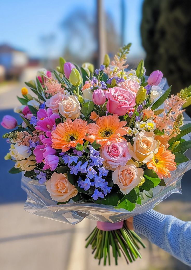 Colorful mixed flower bouquet