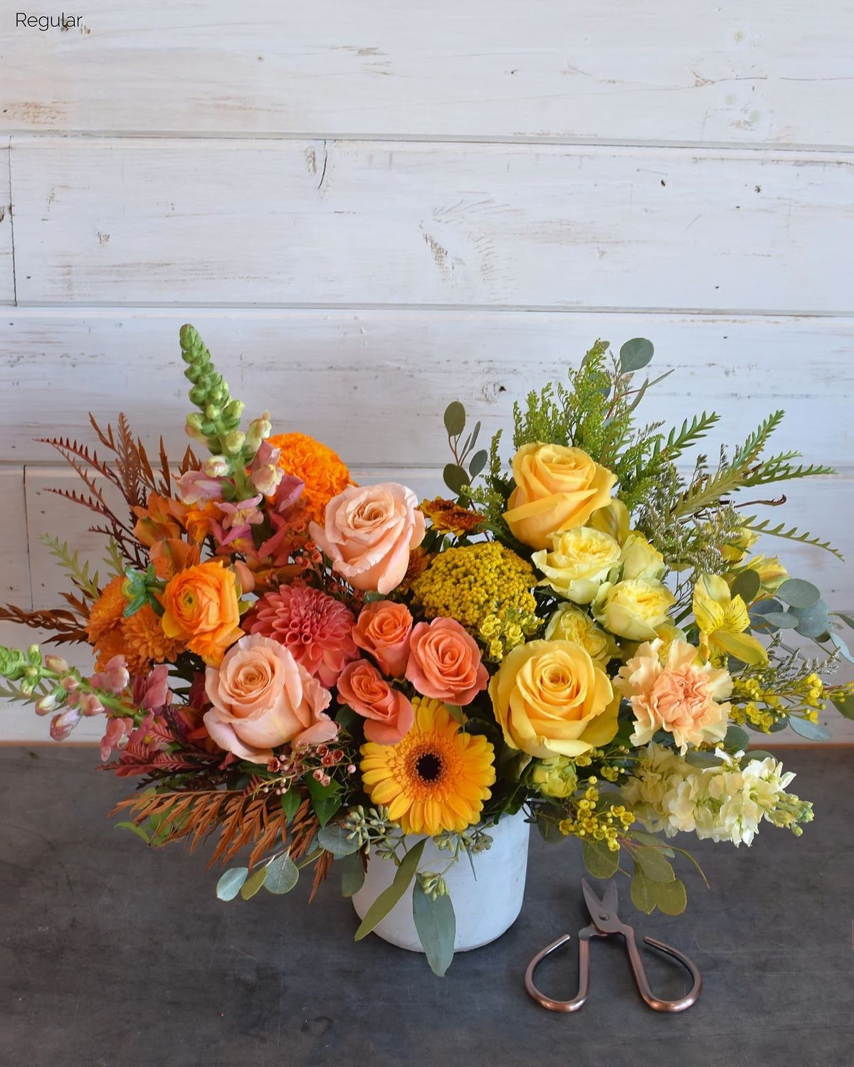 Colorful mixed seasonal flowers